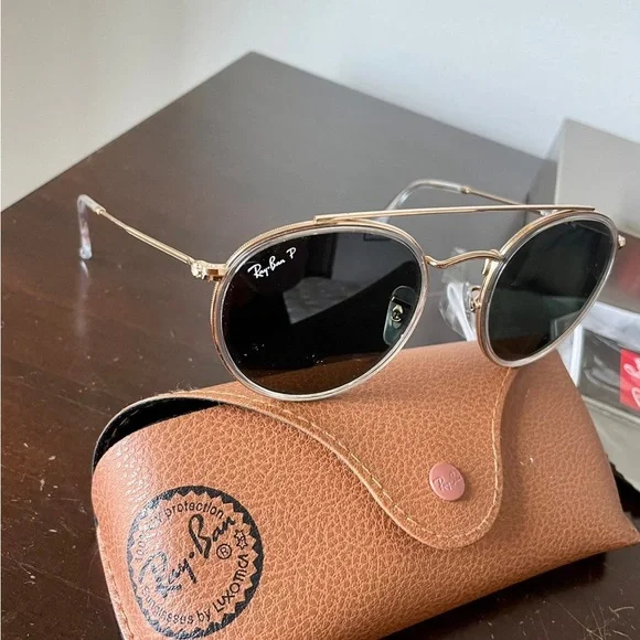 CUSTOMIZED RAY BAN ROUND DOUBLE BRIDGE SUNGLASSES Custom Ray-Ban Round Double Bridge Sunglasses | Sunglass Hut US main image 2